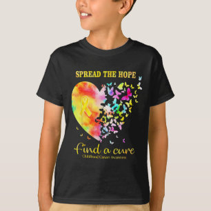 Spread The Hope Find A Cure Childhood Cancer Aware T-Shirt