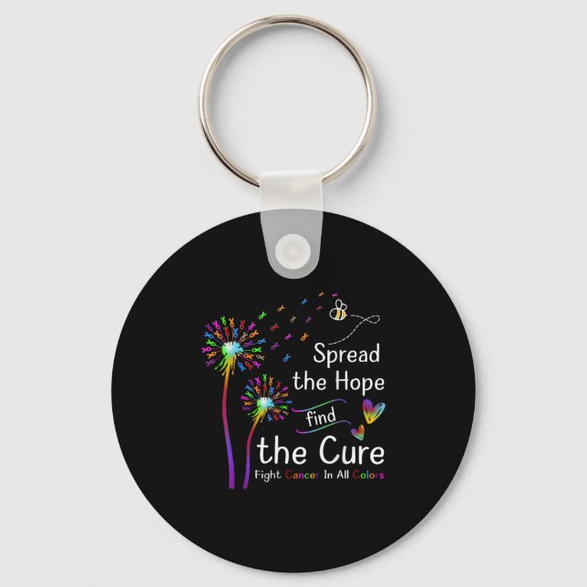 Spread The Hope Find The Cure Colours Cancer Aware Keychain (Front)
