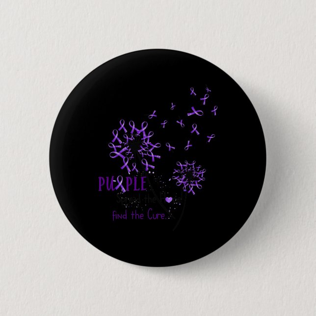 Spread The Hope Find The Cure -fibromyalgia Awaren 2 Inch Round Button (Front)