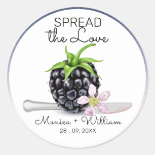 Spread the Love Blackberry Jam Wedding Classic Round Sticker