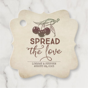 Spread The Love Cherry Wedding Favour Tags