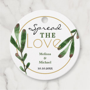 Spread the Love Greenery Wedding Thank You Favour Tags