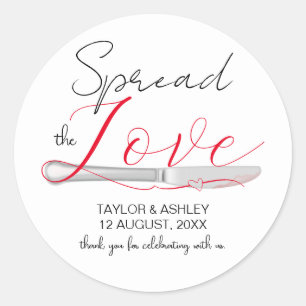 Spread the Love Minimal Script Wedding Classic Rou Classic Round Sticker