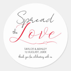 Spread the Love Minimal Script Wedding Classic Round Sticker