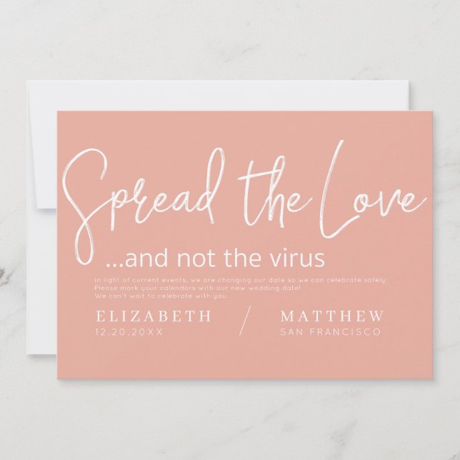 Spread the Love Modern Chic Elegant Wedding Save The Date (Front)