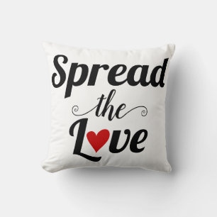 Spread the love modern typography throw pillow