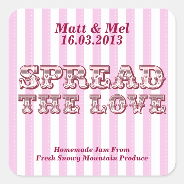 Spread the Love Personalized Favour Stickers (Front)