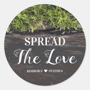 Spread The Love Rustic Wedding Favour Classic Round Sticker