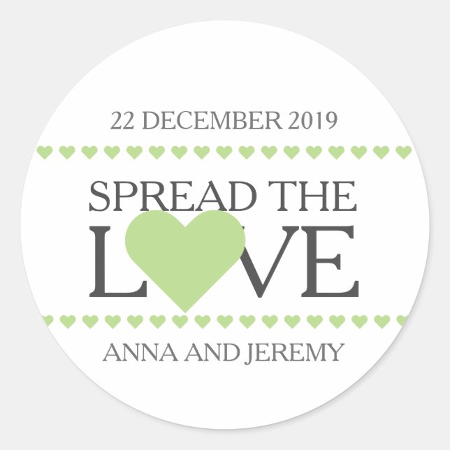 Spread the love sticker wedding favours jam honey (Front)