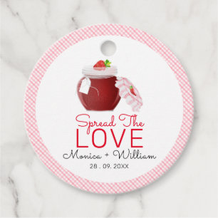 Spread The Love Strawberry Jam Wedding Favour Tags