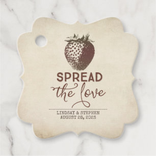 Spread The Love Strawberry Wedding Favour Tags