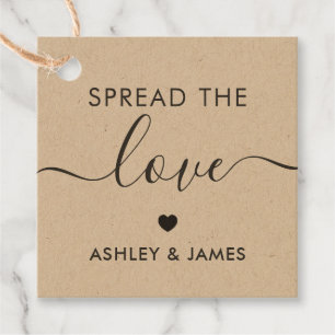 Spread the Love Tag, Wedding Gift Tag, Kraft Favour Tags
