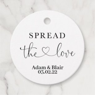 Spread the Love Wedding Circle Favour Tag Minimal