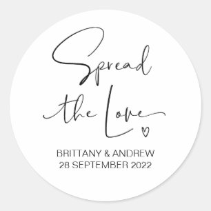 Spread the Love Wedding Favor Jam Jar Candle Classic Round Sticker