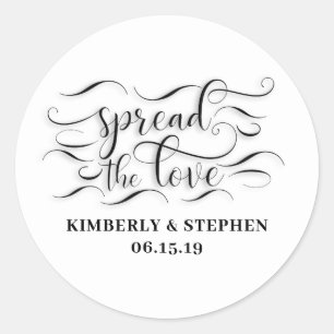 Spread The Love Wedding Favour Classic Round Sticker