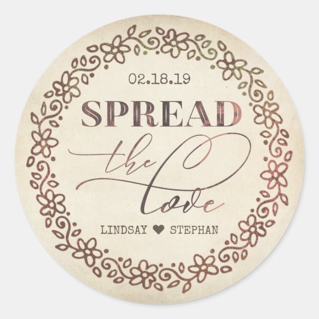 Spread The Love Wedding Stickers (Front)