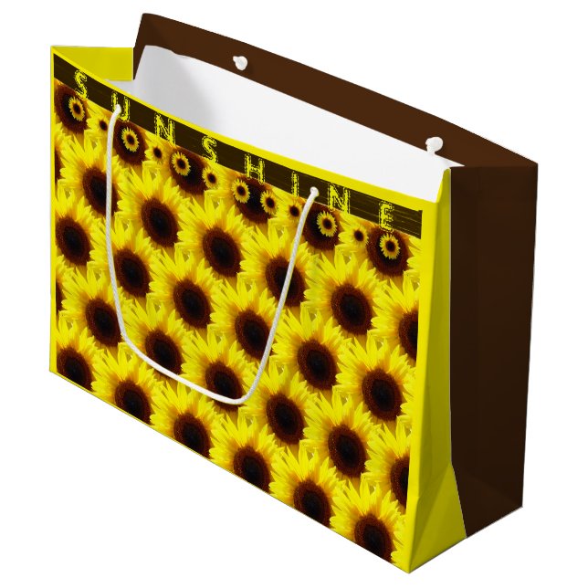 Spread the Shunshine Sunflower Large Gift Bag (Front Angled)