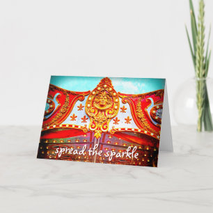 Spread the Sparkle Script Vintage Carousel Photo Card