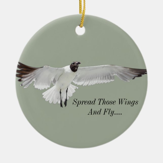 Spread Those Wings Ceramic Ornament (Front)