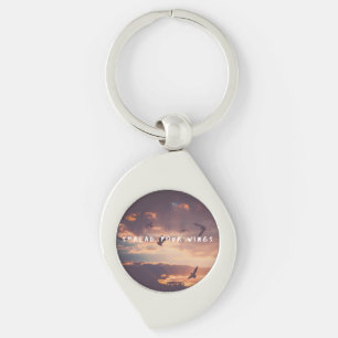 Spread wings photo keychain
