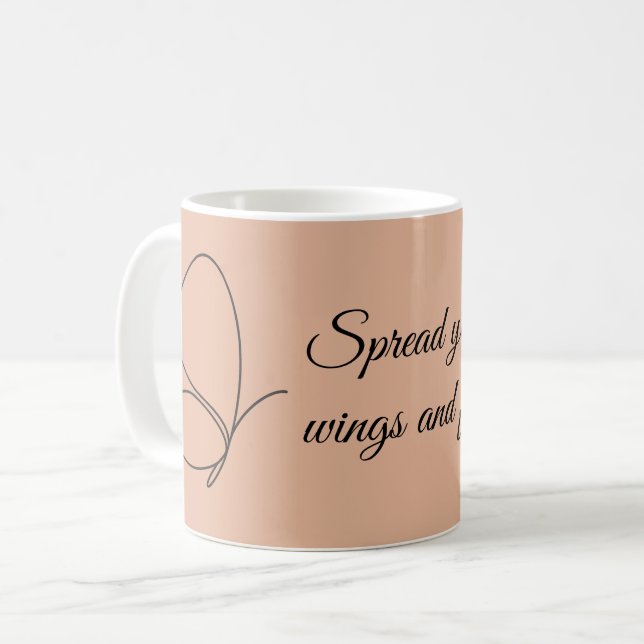 Spread Your Wings and Fly — Butterfly Mug (Front Left)