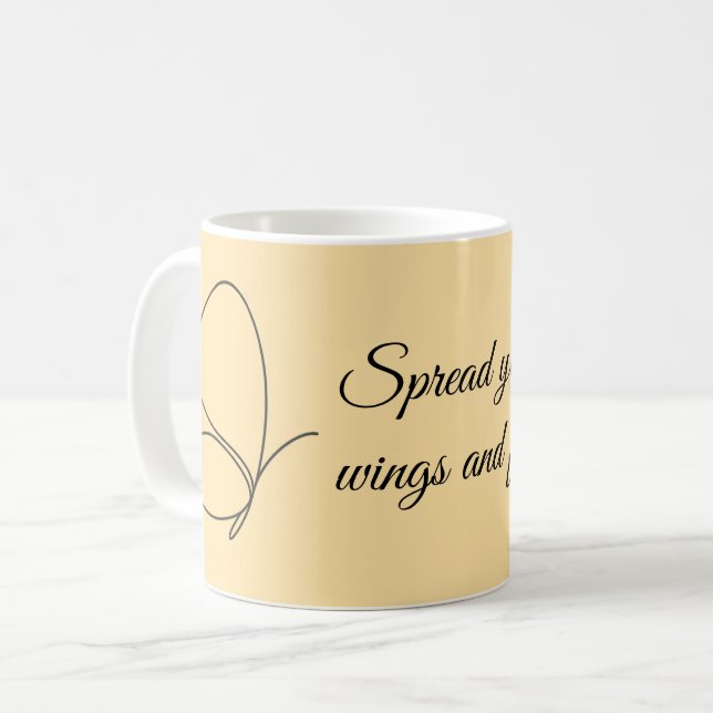 Spread Your Wings and Fly — Butterfly Mug (Front Left)