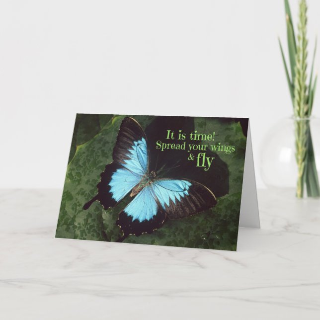 Spread your Wings and Fly Butterfly (Poem Inside) Card (Front)