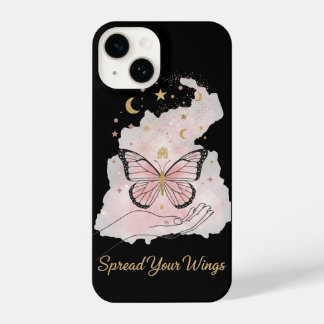 Spread Your Wings Butterfly Celestial Magic black iPhone 14 Case