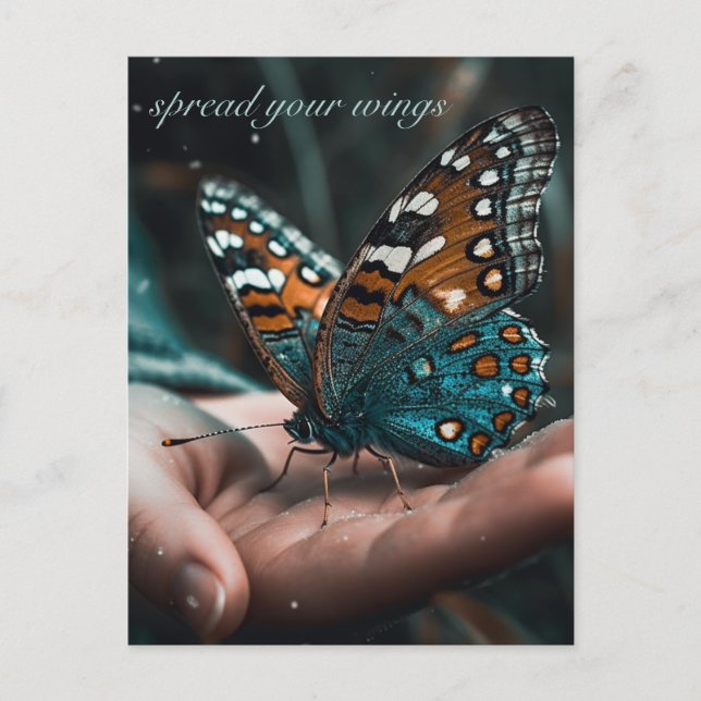 Spread Your Wings Custom Butterfly Postcard (Front)