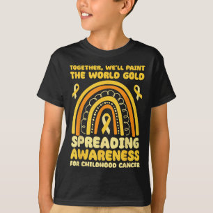 Spreading Awareness Childhood Cancer Gold Ribbon R T-Shirt