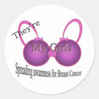 Spreading awareness for breast cancer classic round sticker
