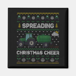 Spreading Christmas Cheer Funny Farming Tractor Ug Magnet