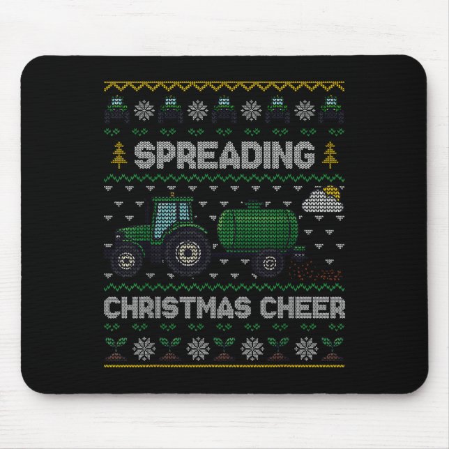 Spreading Christmas Cheer Funny Farming Tractor Ug Mouse Pad (Front)