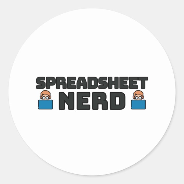 Spreadsheet Nerd Classic Round Sticker (Front)