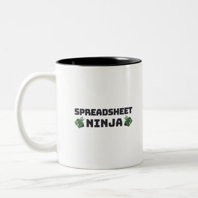 Spreadsheet ninja Two-Tone coffee mug (Left)