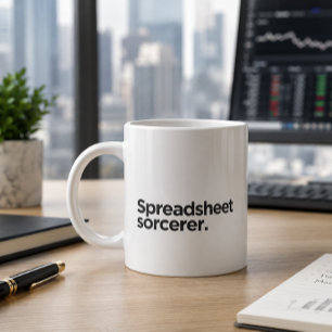 Spreadsheet Sorcerer   Funny Gift for Coworkers Large Coffee Mug