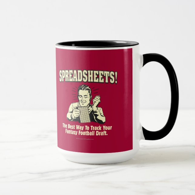 Spreadsheets: Track Your Fantasy Football Draught Mug (Right)