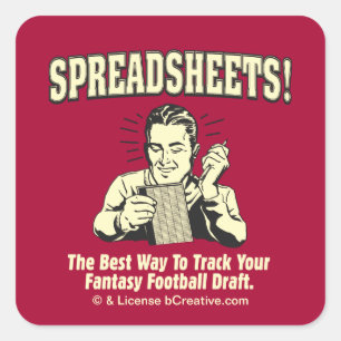 Spreadsheets: Track Your Fantasy Football Draught Square Sticker