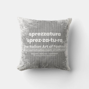 SPREZZATURA: THE ITALIAN ART OF FASHION-Blk Denim Throw Pillow