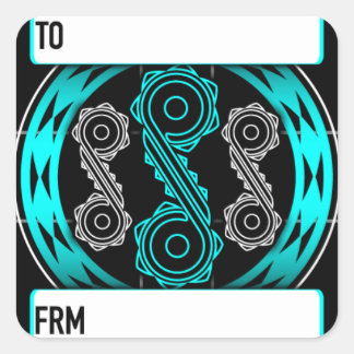 Sprials and Diamonds in turquoise Square Sticker