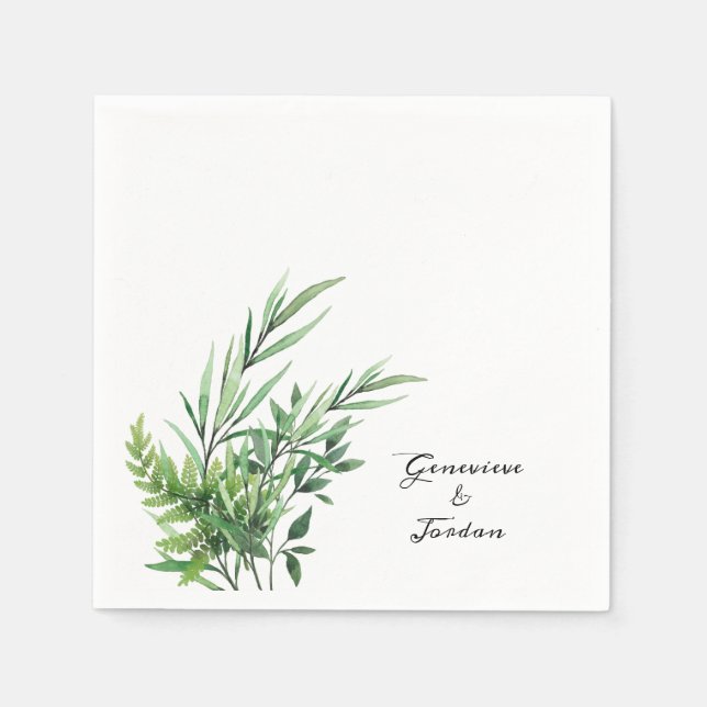 Sprig of Green Bridal Shower Napkins
