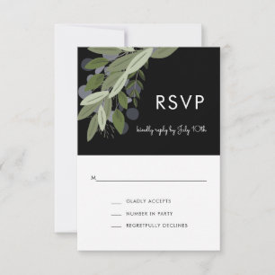 Sprigs Mariage de minuit, carte RSVP