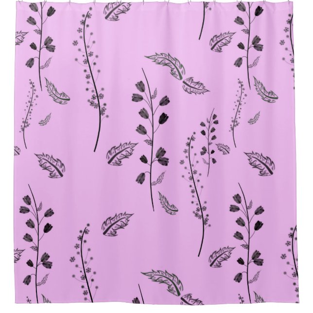Sprigs with flowers on pink. (Front)