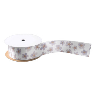 Sprin flowers ribbon satin ribbon