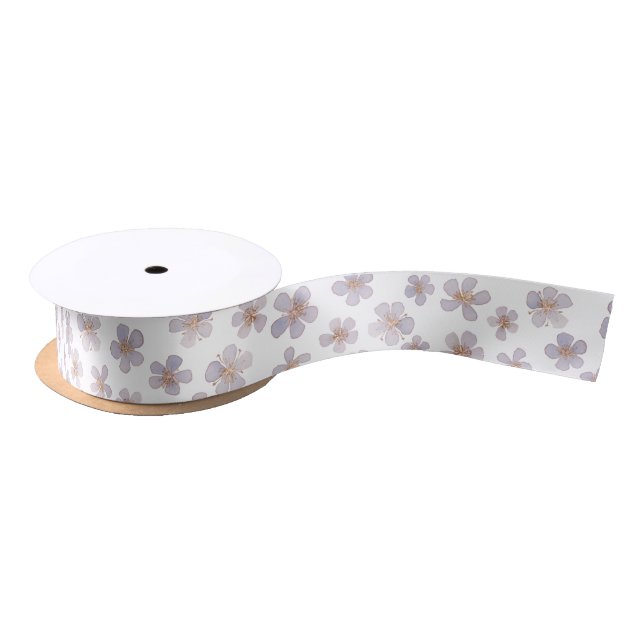 Sprin flowers ribbon satin ribbon (Spool)
