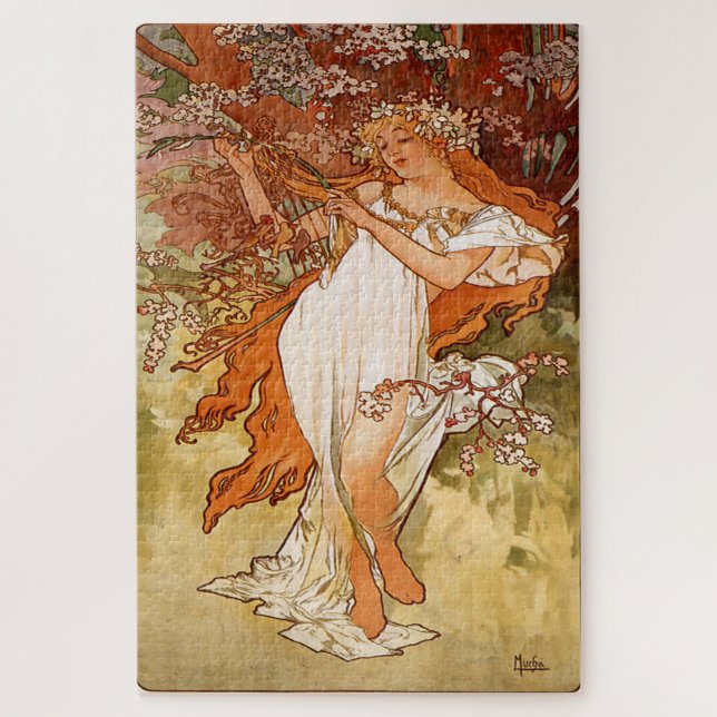 Spring 1896: An Art Nouveau by Mucha Jigsaw Puzzle (Vertical)