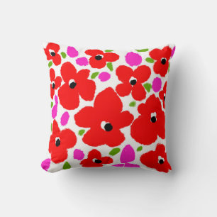 Spring 2017 red flowers pillow by Gemma Orte