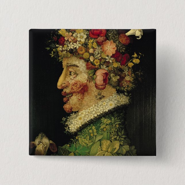 Spring, 2 Inch Square Button (Front)