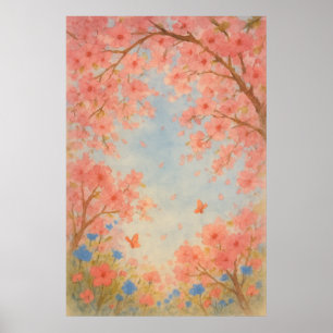 Spring 8, Beneath Blossom Skies, Seasonal Print