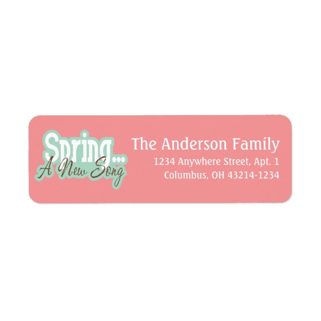 Spring a New Song Spring Season Address Labels (Front)